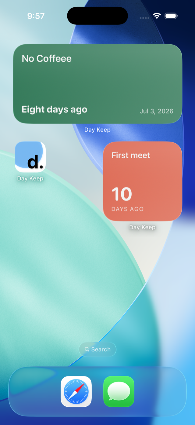 Day Keep widgets on an iPhone Home Screen